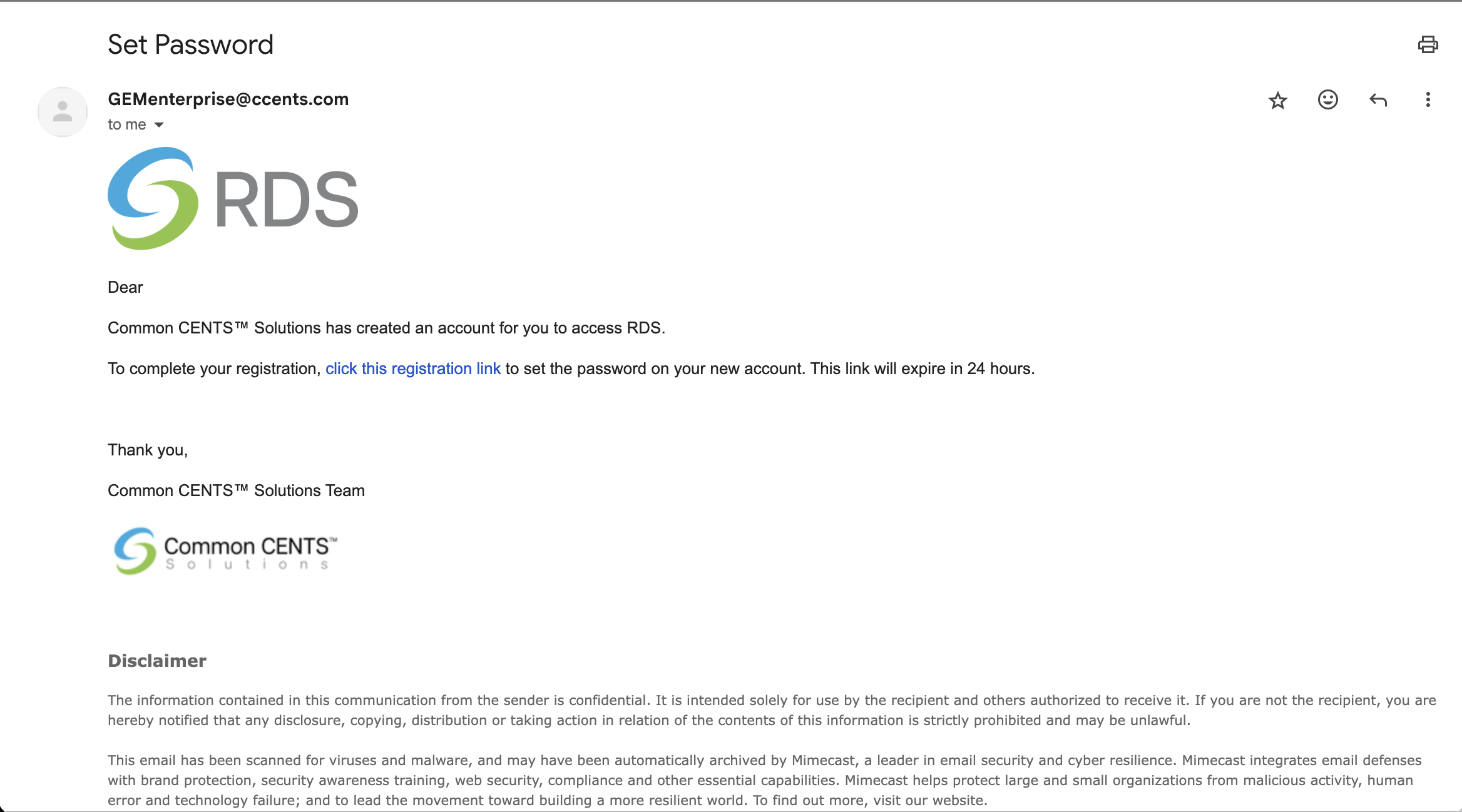 RDS Login and Password Information